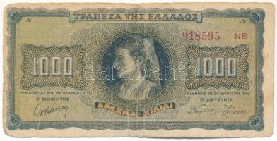 Görögország / Német megszállás 1942. 1000Dr T:VG kopás Greece / German Occupation 1942. 1000 Drachmai C:VG wear and tear Krause P#118