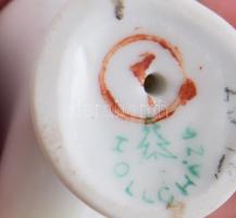 Hollóházi kakadu, kézzel festett, jelzett, hibátlan, m: 11,5 cm