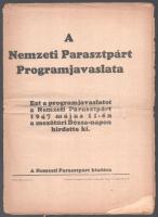1945-1947 Nemzeti parasztpárttal kapcsolatos tétel, 4 db: 

Mi a Nemzeti parasztpárt? Bp., én., Ál...