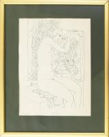 Reich Károly (1922-1988): Reggel (női akt). Szitanyomat, papír, jelzett a nyomaton, számozott (12/12...