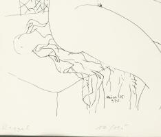 Reich Károly (1922-1988): Reggel (női akt). Szitanyomat, papír, jelzett a nyomaton, számozott (12/12...