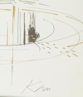 Kass János (1927-2010): Mózes. Szitanyomat, papír, jelzett a nyomaton, üvegezett fakeretben, 30×23 c...