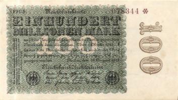 Német Birodalom / Weimari Köztársaság 1923. 100.000.000M (2x) cégnyomat "Sterne mit einer S dar...