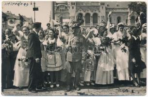 1940 Nagyvárad, Oradea; bevonulás, csendőr / entry of the Hungarian troops, gendarme. photo (EK)