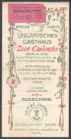 1936 Engelhardt Biere Ungarisches Gasthaus Zur Csárda, berlini magyar csárda német nyelvű ét- és ita...