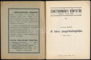 Lavotta Rudolf: A tánc psychológiája. Zenetudományi Könyvtár 11. Bp., Harmonia Rt. Kiadói papírkötés...