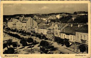 1941 Marosvásárhely, Targu Mures; Széchenyi tér, üzletek. Révész Béla kiadása / square, shops (EK)