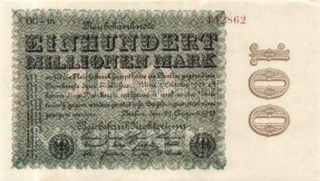 Német Birodalom / Weimari Köztársaság 1923. 100.000.000M (3x) cégnyomat "Sterne mit einer S dar...