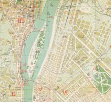 cca 1920-1930 Nagy-Budapest térképe. Ujpest, Kispest, Pestszenterzsébet, Csepel, Pestújhely, Rákospa...