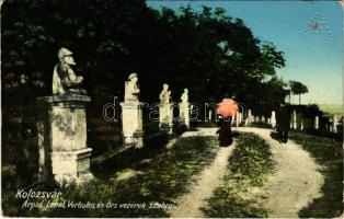 Kolozsvár, Cluj; Fellegvár, Árpád, Lehel, Vérbulcs és Örs szobrai / citadel, statues (EK)