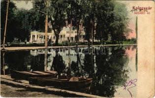 1911 Kolozsvár, Cluj; Sétatéri tó / park, promenade lake (EK)