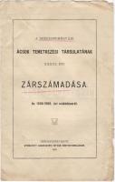 A Székesfehérvári Ácsok Temetkezési Társulatának zárszámadása az 1908-1909 évről; Debreczenyi István nyomdája 1909