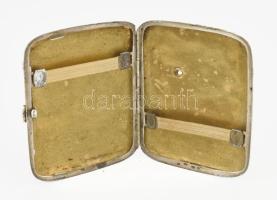 Ezüst (Ag) cigarettatárca. Jelzett, 81 g 9x7,5 cm