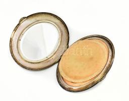 Pudrié. Ezüst (Ag) jelzett, tükörrel br 62,86 g 8x6,5 cm