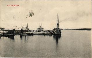 Novigrad, Cittanova, Cittanuova; kikötő, gőzhajó / port, steamship (EK)