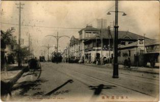 1912 Dalian, Dalny, Dairen, Talien; Shinano Street, tram (EK)