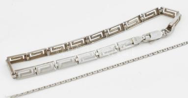 Ezüst (Ag) kígyó nyaklánc, és karkötő jelzett 9,62 g