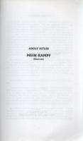 Hitler, Adolf: Mein Kampf. (Harcom). Történelmi dokumentumok. [Gyöngyös, 1998 körül], W. Stoker Kft....
