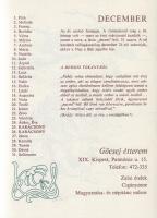 Vendéglő a Négy Évszakhoz. Kalendárium. (Krúdy Zsuzsa által dedikált példány.)
(Budapest, 1981. Dél...