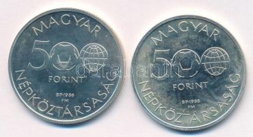 1986. 500Ft Ag "Labdarúgó Világbajnokság - Mexikó 1986 - Stadion" + 1986. 500Ft Ag "L...