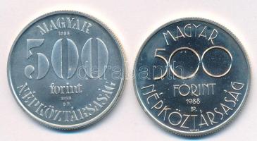 1988. 500Ft Ag "Labdarúgó Európa-Bajnokság" + 1988. 500Ft Ag "Labdarúgó Világbajnoksá...