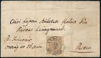 1850 6kr dekoratív kis levélen, "LEPSÉNY" - Pest (Gudlin 150p)