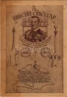 1868-1943 Vitéz Nagybányai Horthy Miklós országgyarapító kormányzó urunkat meleg szeretettel köszönti a magyar nép 75. születése évében. Jubileumi emléklap kormányzó úr Ő Főméltósága 75. születési évére. A Magyar Vöröskereszt Nagyvárad város fióikjának alapjavára / Memorial postcard for the 75th birthday anniversary of Regent Horthy, Hungarian irredenta propaganda (EK)