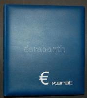 Lindner Karat luxus pénzberakó, előnyomott lapokkal, 10db berakólappal, Euro-érmékhez, kék színben