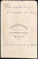 cca 1866 Karátsonyi Ferenc és Hertelendy, keményhátú fotó Borsos és Doctor pesti műterméből, 10,5×6,...