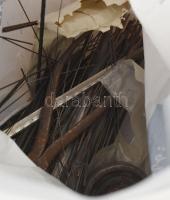 Banános doboznyi régi szerszám, amerikáner, lombfűrész, kis üllő, kalapács, szögek, fűrészlapok, stb...