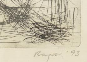 Olvashatatlan jelzéssel: Káosz, 1993. Hidegtű, papír. Számozott (2/2). Üvegezett fakeretben. 10x19,5...