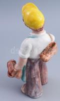 H. Ráhmer Mária (1911-1998): Cipészfiú, festett mázas kerámia, jelzett, restaurált, m: 24 cm