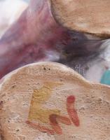 H. Ráhmer Mária (1911-1998): Cipészfiú, festett mázas kerámia, jelzett, restaurált, m: 24 cm