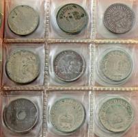 Vegyes 121db-os érme tétel kisalakú berakókba rendezve, közte 12 darab magyar emlékkiadás az 1980-as...