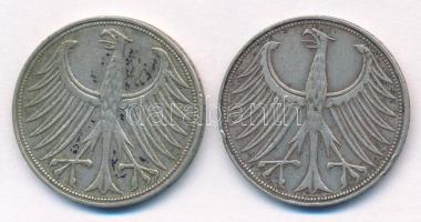 NSZK 1951D-G 5M Ag (2x) T:VF patina FRG 1951D-G 5 Mark Ag (2x) C:VF patina Krause KM#112
