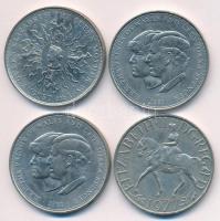 Nagy-Britannia 1977-1981. 25p Cu-Ni emlékkiadások (4x, ebből 3xklf) T:AU Great Britain 1977-1981. 25 Pence Cu-Ni commemorative issues (4x, with 3xdiff) C:AU