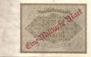 Német Birodalom / Weimari Köztársaság 1922. 1.000.000.000M (2x) cégnyomat barna csíkkal, "1000M...