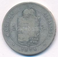 1874KB 1Ft Ag "Ferenc József / Középcímer" T:F 
Adamo M15