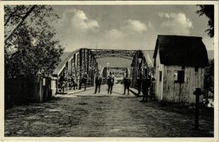 1936 Nagybocskó, Veliky Bockov; Hranice-Celní most do Rumunska / border and customs bridge to Romania, border guards (Rb)