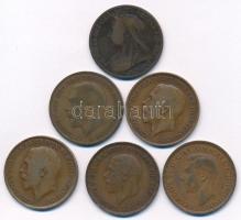 Nagy-Britannia 1900-1948. 1p bronz (6xklf) T:VF-F Great Britain 1900-1948. 1 Penny bronze (6xdiff) C:VF-F