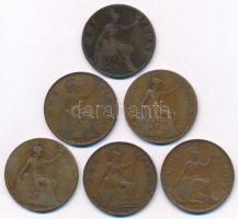 Nagy-Britannia 1900-1948. 1p bronz (6xklf) T:VF-F
Great Britain 1900-1948. 1 Penny bronze (6xdiff) ...