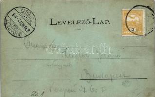 1899 (Vorläufer) Üdvözlet Munkácsról. Zsidó férfiak, Judaika. Bertsik Emil kiadása / Greetings from ...