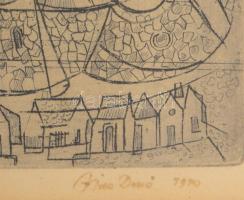 Olvashatatlan jelzéssel (VD monogrammal, ...Dezső): Siklós. Rézkarc, papír. Üvegezett fakeretben. 20...