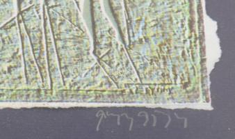 Ghyczy György (1953-): Vadászat. Computer print, papír, jelzett, üvegezett fakeretben, 19×19 cm