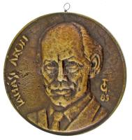 Tőrös Gábor (1934-2021) 1985. "Tamási Áron" Bronz emlékplakett (80mm) T:AU pereme felül lyukasztva