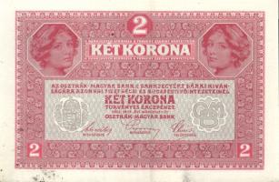 1917. 2K (2x) fekete "Deutschösterreich" fny.-sal, közeli sorszámokkal T:I