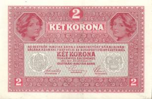 1917. 2K (2x) fekete "Deutschösterreich" fny.-sal, közeli sorszámokkal T:I