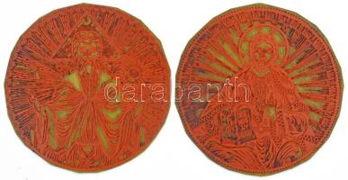 Tavaszy Noémi (1927-2018). 4 db linómetszet dúc, mindegyik jelzett a dúcon, 10×9,5 cm és d: 10 cm