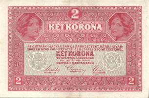 1917. 2K (2x) fekete "Deutschösterreich" fny.-sal, erős nyomdai festéknyomokkal T:I