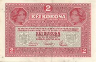 1917. 2K (2x) fekete "Deutschösterreich" fny.-sal, erős nyomdai festéknyomokkal T:I